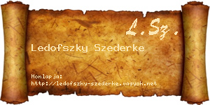 Ledofszky Szederke névjegykártya