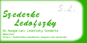 szederke ledofszky business card